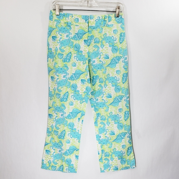 Lilly Pulitzer Chillin Crab Shell Capris Size 2